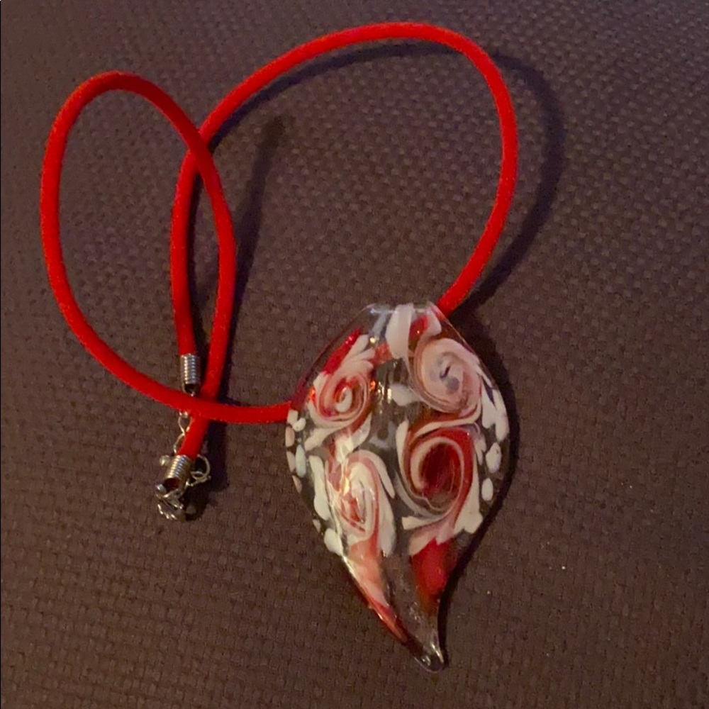 Large glass pendant necklace